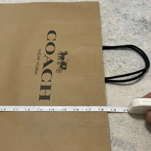Brand New Size Large Coach Signature Paper Shopping Tote Bag 18.5” X 18” X 6.8” - Picture 6 of 8